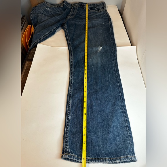 Silver Jeans Co Gordie Men's 38x32 Loose Fit Straight Leg Blue Wash Distressed - Picture 11 of 13